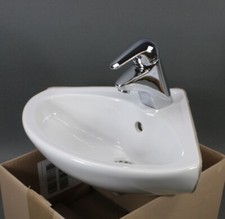 Duravit Eckhandwaschbecken wei&szlig; Hansa Hebelmischer chrom