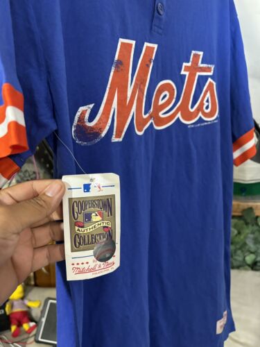 NWT Rare 2015 Mitchell & Ness New York Mets T-Shirt Distressed Jersey sz Large - Picture 4 of 8