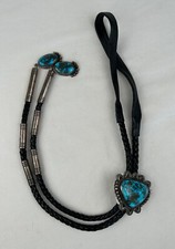 Vintage Navajo Sterling Silver & Turquoise Bo...