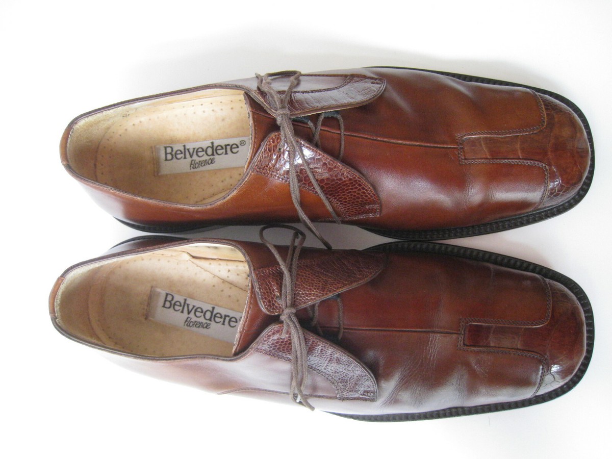Belvedere Florence Leather Genuine Ostrich Cap Toe Dress Shoes Sz 9.5 US Belvedere Florence Men main image 3