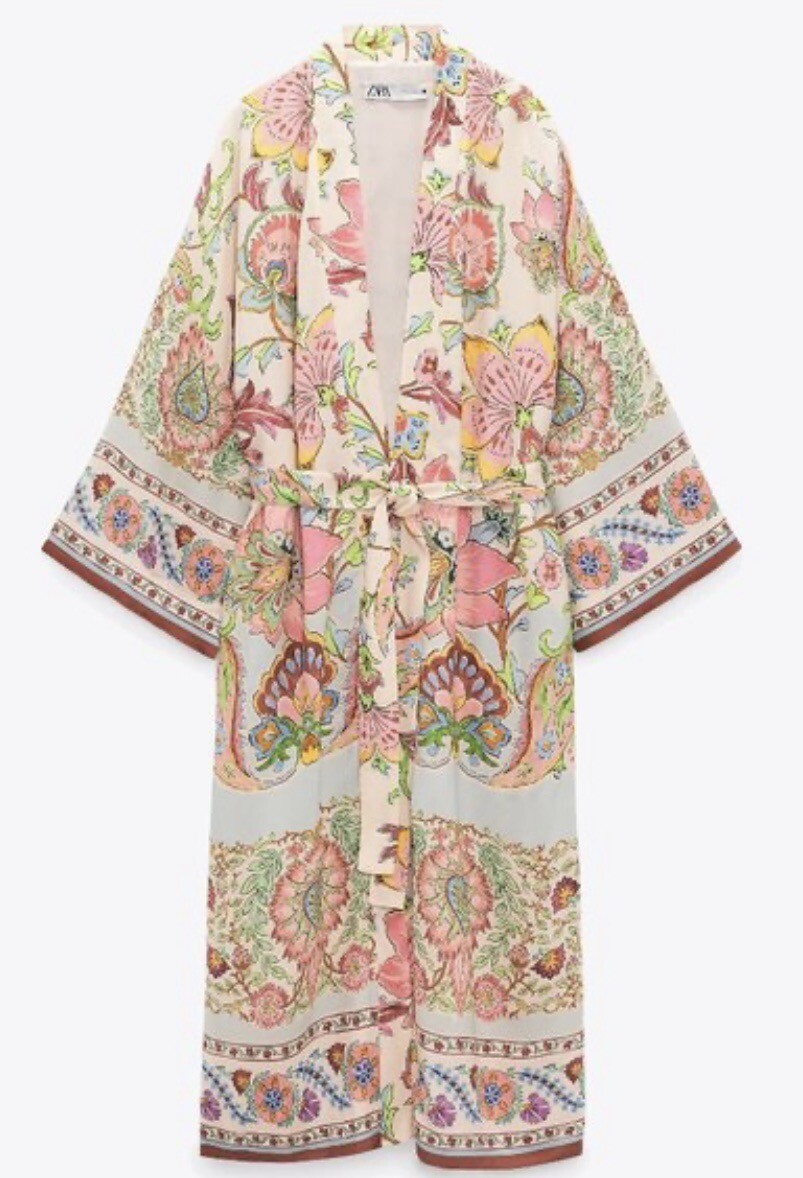 Gorgeous NWT ZARA Floral Printed Long Kimono with Lining