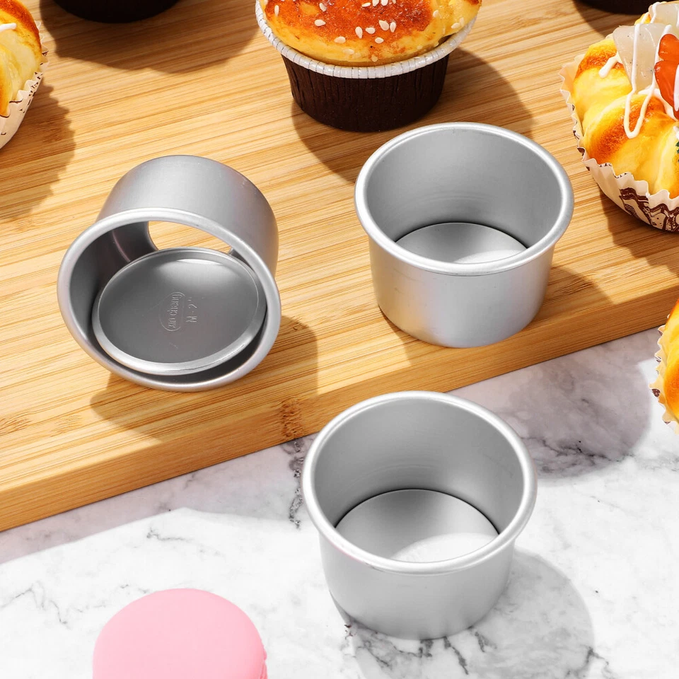 4 Pcs Cake Tin Maker Mold Small Bakeware Removable Bottom Pan Tins for Baking - Imagen 4 de 4
