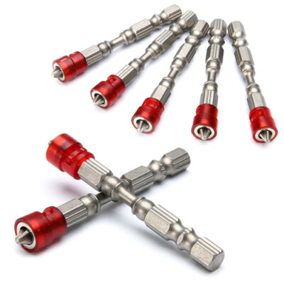 5Pc 65mm Magnetic Plasterboard Drywall Screwdriver Bits PH2 Phillips 1/4'' Hex XS