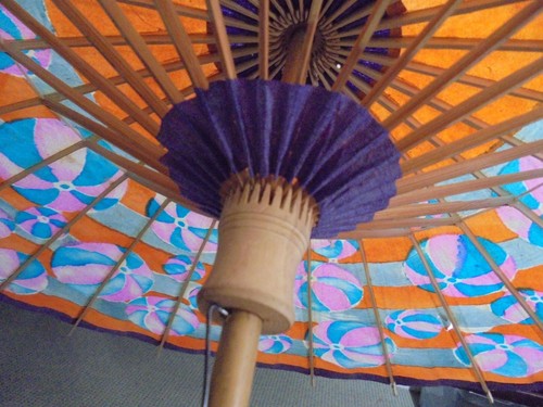 Papier und Holz Sonnenschirm helle Farben öffnet sich bis zu 25" - Bild 13 von 14