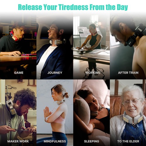 MOZA Neck Massager with Heat, Cordless Neck and Shoulder Massager for Pain Re... - 第 6/8 張圖片