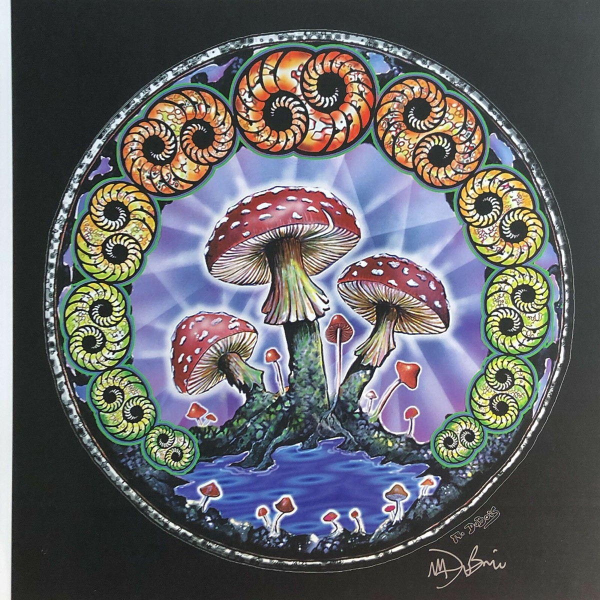 Tapisserie Vintage M Dubois - Grateful Dead Tree Of Life, 80x54 Cm, Coton Noir