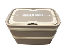 All-in-1 Bento Lunch Box Adult - with Utensils - White （chopsticks, Spoon)  Warm