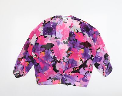 Annalee + Hope Damenbluse mehrfarbig Blumenmuster Polyester Basic Größe M V-Ausschnitt 