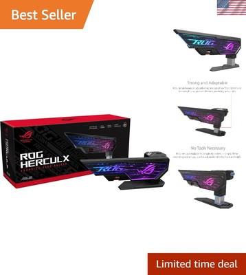 ROG Herculx Graphics Card Holder - Heavy-Duty Zig Alloy & Aura Sync Integration