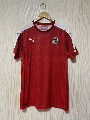 AUSTRIA 2016 2017 HOME FOOTBALL SHIRT SOCCER JERSEY PUMA 748683 sz L MEN RED