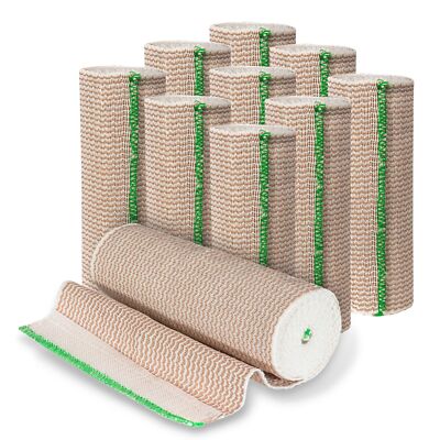 10 Pack 6 Inch Long Elastic Bandage Wrap with Self-Closure for Injuries Soreness