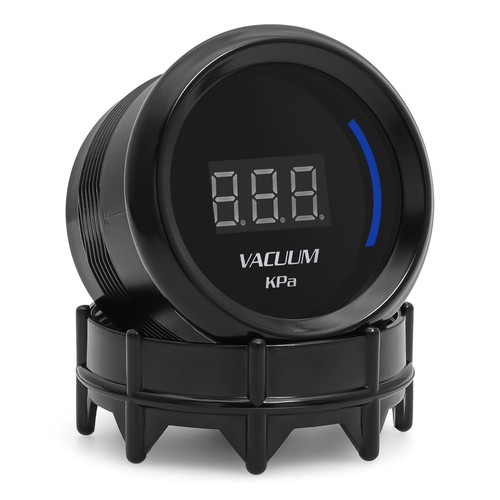 2" 52mm Universal Car Digital Blue LED Black PSI VACUUM 0~-1 X100 KPa Meter - Picture 7 of 12