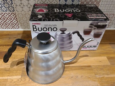 Hario V60 VKB-120HSV Buono Kaffee Tropf Wasserkocher Schwanenhals Edelstahl Gießen über 1,2L