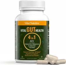 Vital Gut Health 4In1 Formula with Apple Cider Vinegar, Prebiotics & Probiotics,