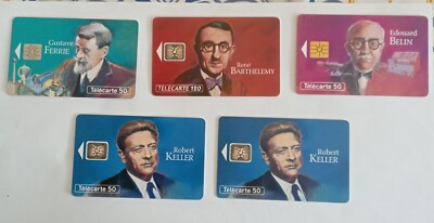 Lot De 8 Télécartes – Les Grandes Figures Des Télécommunications – France Années 1990 – Collection
