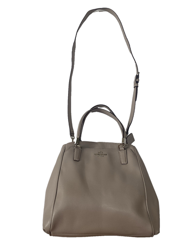 Coach Mini Bennett Handbag Crossbody Satchel Taupe Leather Silver Hardware EUC - Picture 2 of 23