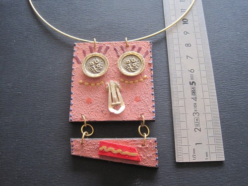 Collier Artisanal En Pierre, Pièce Unique - Longueur Réglable 49,5-53,5 Cm, Couleur Noire - Occasion