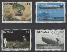 Guyana, Luftschiffe,1988, MiNr. 2485-2488 Sa., gest.
