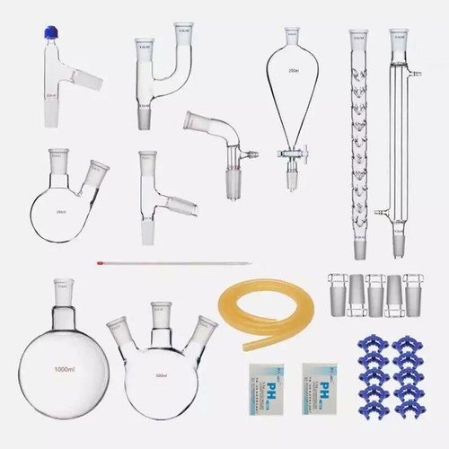 New advanced Chemistry Lab Glassware Kit With 24/29 Glass Ground Joint 29PCS - Picture 3 of 5