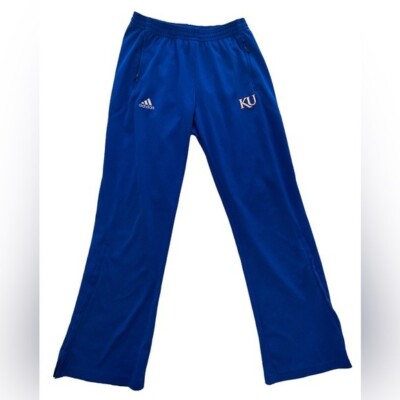 Kansas Jayhawk Adidas Men s Basketball Warmup Blue Ankle&Hip Zip Inseam 30 Sz S