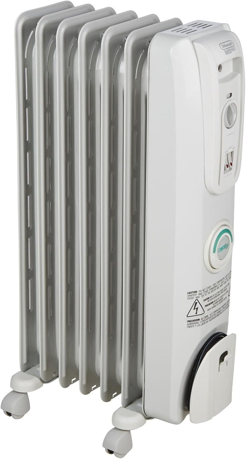Oil Filled Radiator Heater, 1500W Electric Space Heater for Indoor Use, Portable