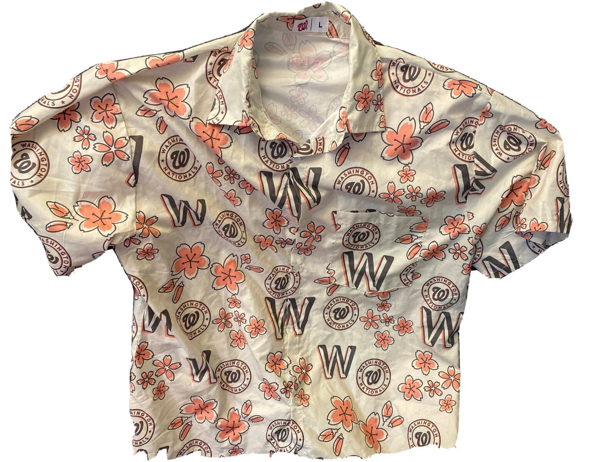 Washington Nationals Hawaiian Shirt Cherry Blossom (M) Medium Mash