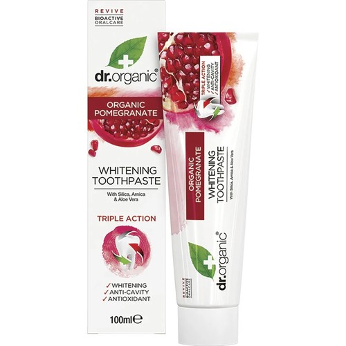 3 x 100ml DR ORGANIC Organic Pomegranate TOOTHPASTE * Whitening * Healthy Gums - Picture 4 of 6