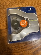 Vantec 3-In-1 Notebook Security Combo Cable Lock NBL-S100