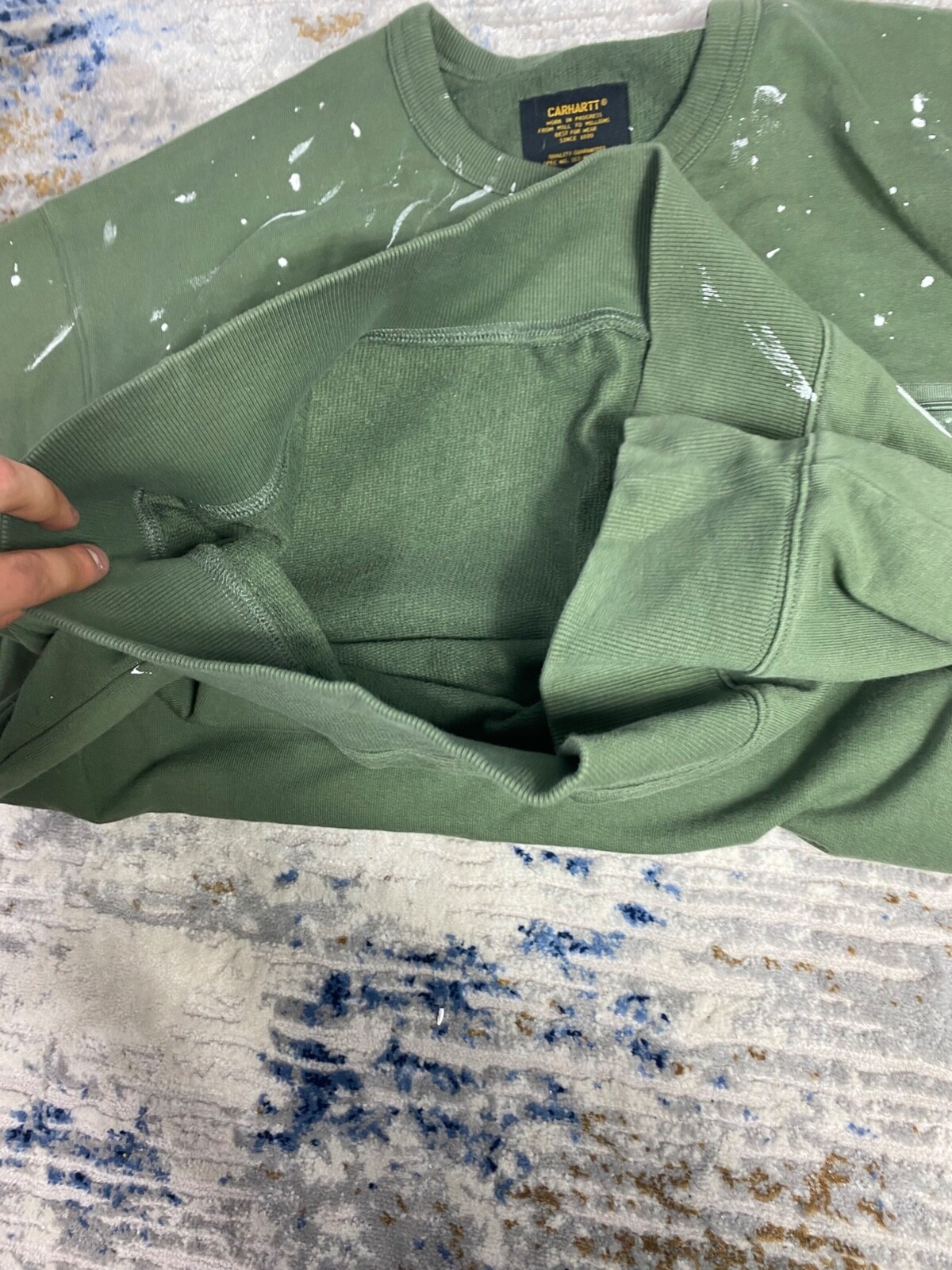 Carhartt paint splatter half sleeve crewneck eBay