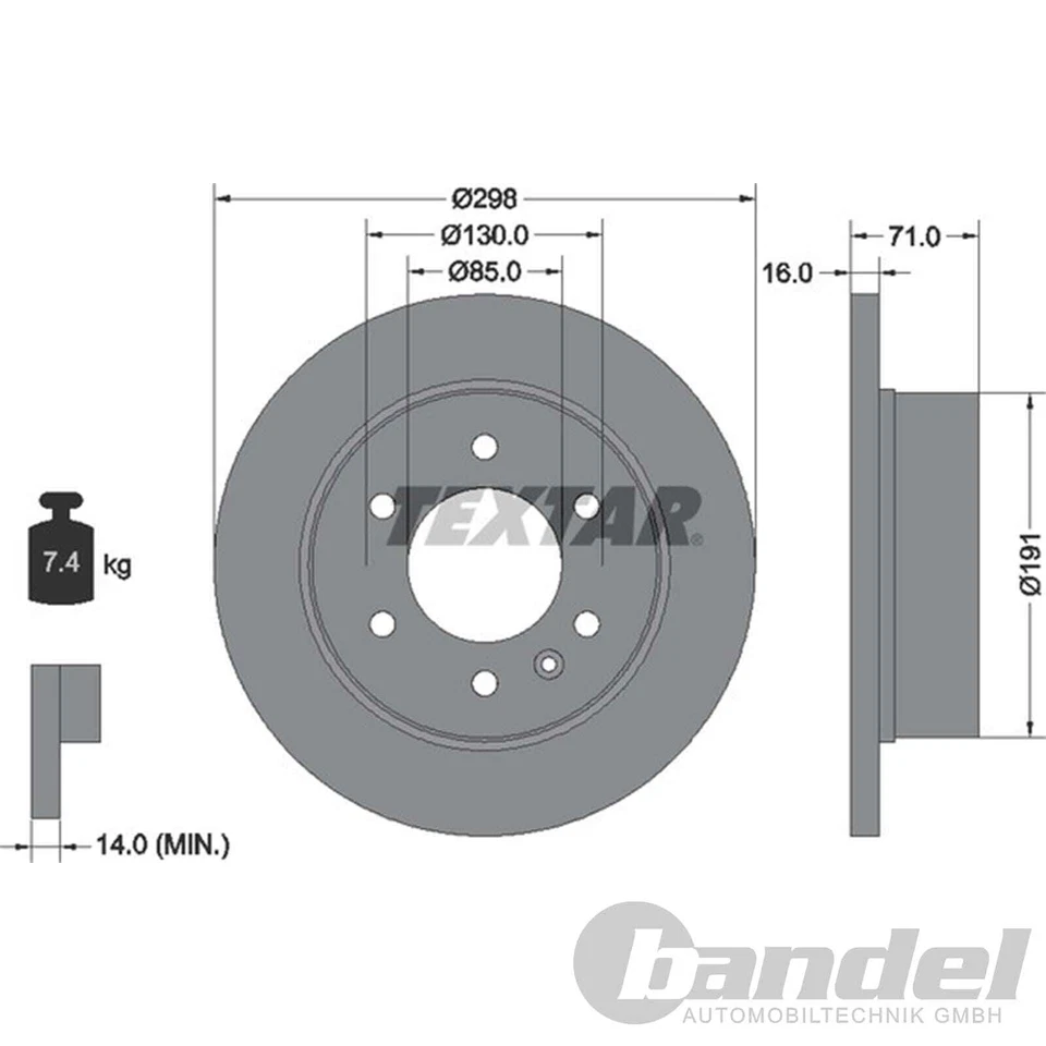 TEXTAR BREMSSCHEIBEN + BELÄGE + HANDBREMSE HINTEN für MERCEDES SPRINTER 907 910 - Bild 2 von 4