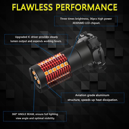 Error Free Anti Hyper Flash PY24W Amber LED Bulb For BMW Front Turn Signal Light - Picture 4 of 12