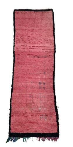 3’3x11’5 Wide Long Vintage Handmade Hallway Runnner Rug Hall Carpet Moroccan Rug