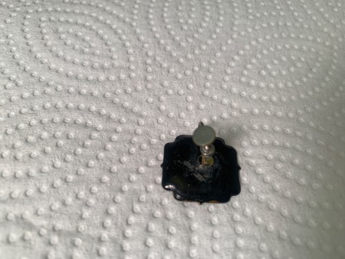 Vintage Hand Painted Floral Mini Toleware Tray Broach Pin 2”x1.5" & earring set - Picture 16 of 17