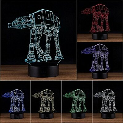 Star Wars Robot Dog AT-AT Walker 3D Optical Illusion LED Lamp