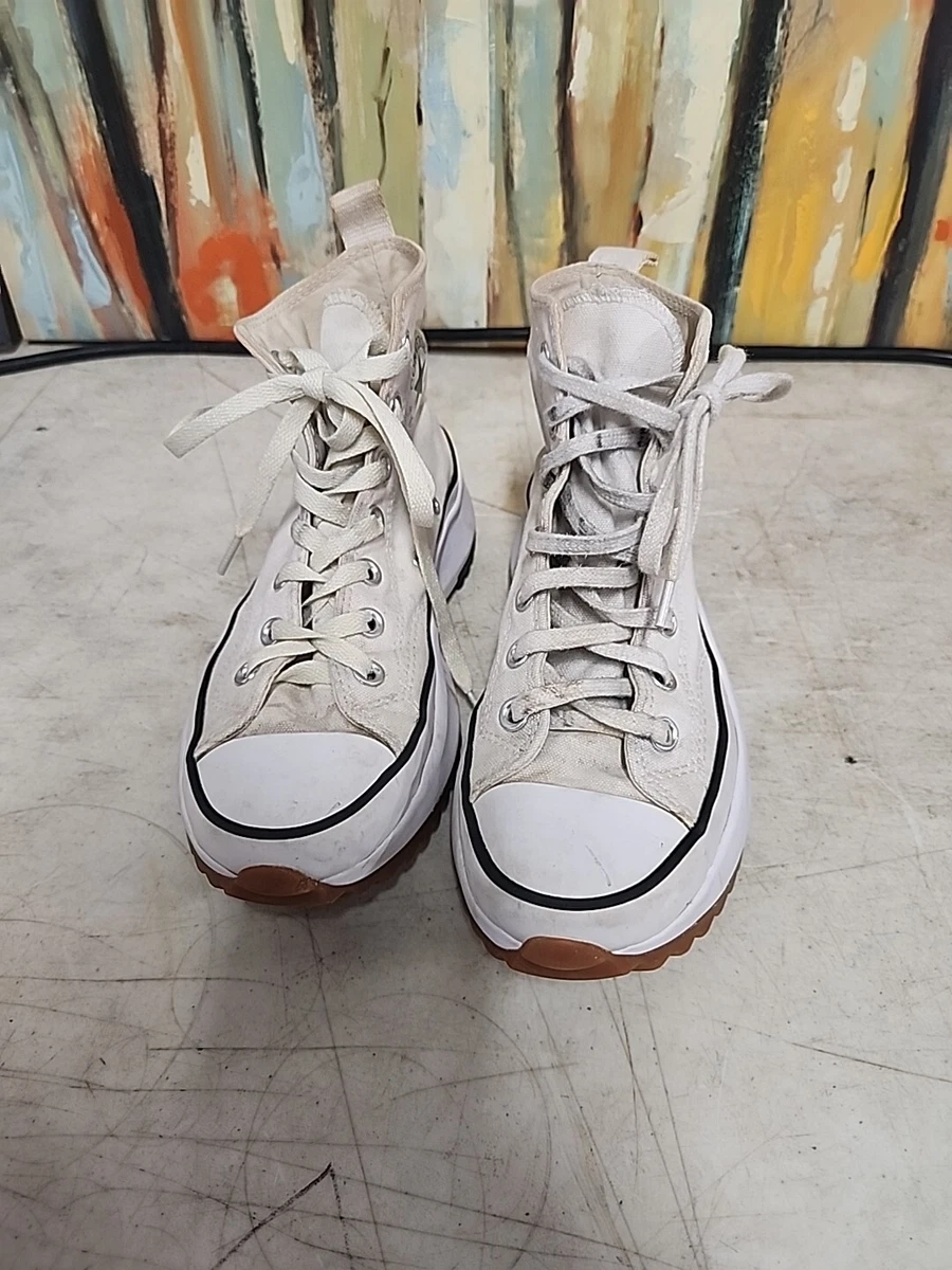 Converse Run Star Hike Trainer/Shoes White Black High-Top Platform Women's  6.5