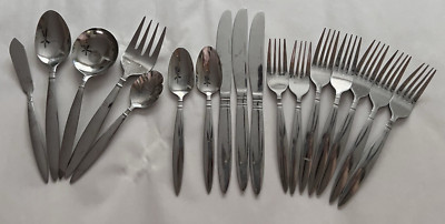 FARBERWARE Stainless Flatware Silverware Lot DINER 12 Pieces 5 Serving PCS