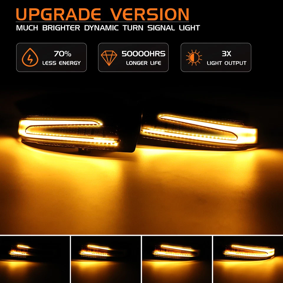 2x Luz de señal de giro de espejo lateral LED secuencial para Mercedes Benz W204 W212 W176 Foto 2 de 4