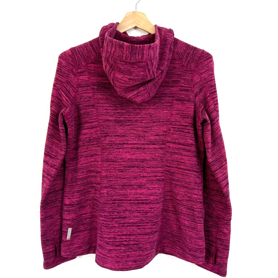 Chaqueta polar con capucha de buceo Zella para mujer grande 1/4 cremallera teñido espacial agujero para el pulgar cómoda Foto 2 de 4