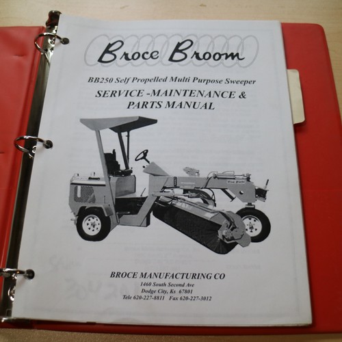 BROCE BROOM BB250 SELF PROPELLED SWEEPER Parts Manual Book catalog