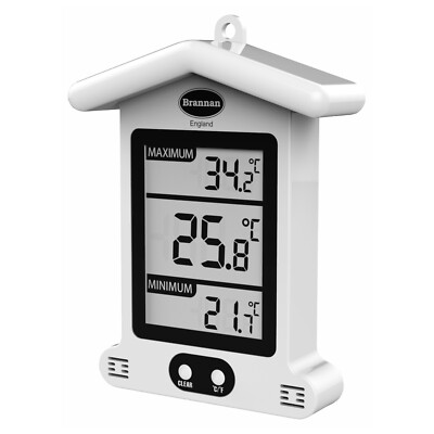 DIGITAL MAX MIN GEWÄCHSHAUSTHERMOMETER GARTEN WETTERFEST BRANNAN - 12/432/3