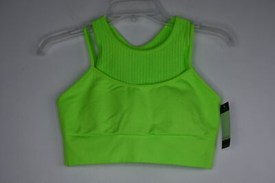 Women's Sofia Active by Sofia Vergara Seamless Rib Sports Bra Green Medium(8-10)