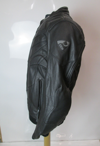 Vintage IXS Black Leather Biker Jacket With Removable Body Armour Size 52 - Picture 7 of 13