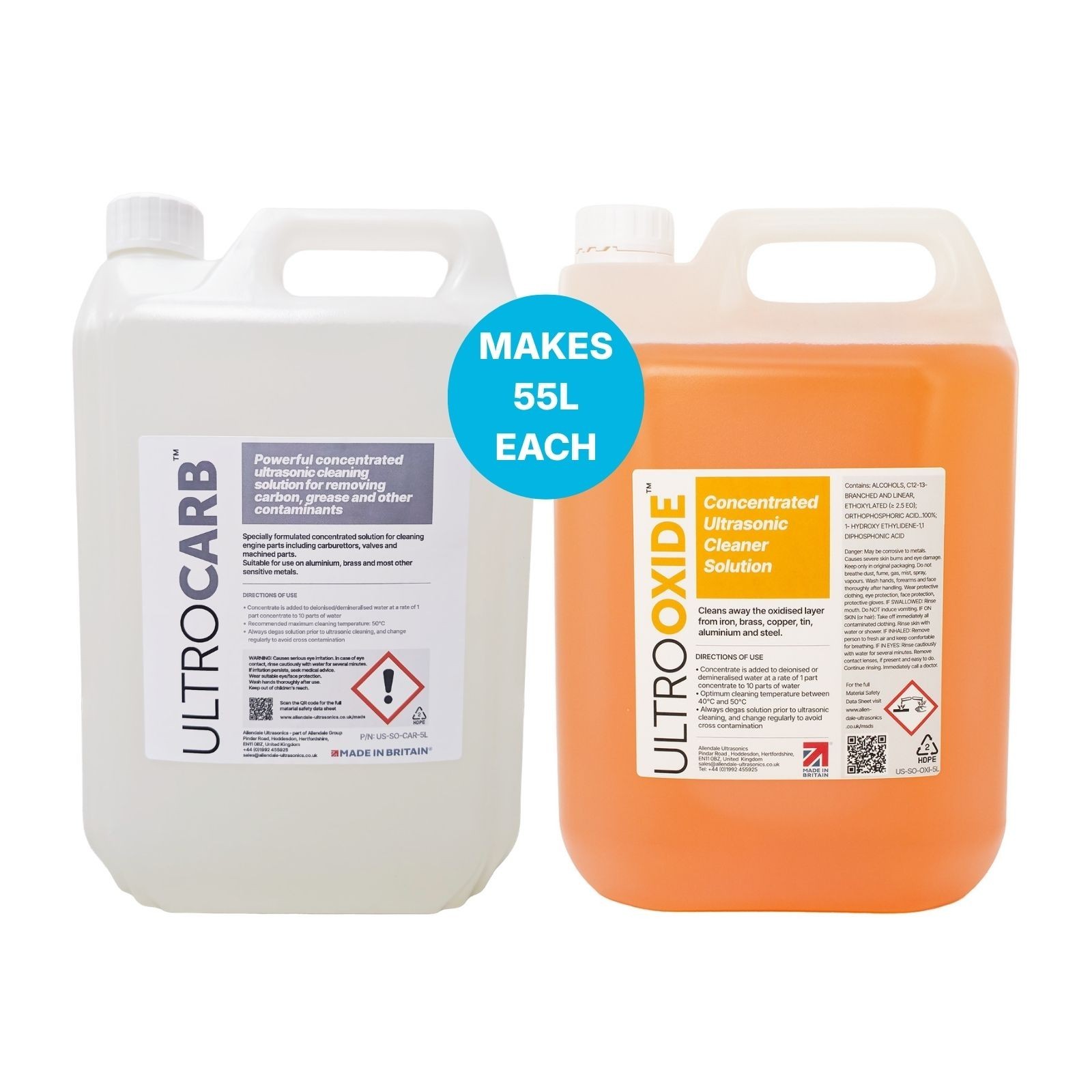 Carburettor Cleaner and Oxide Remover Concentrated Ultrasonic Fluid Pack of 2x5L