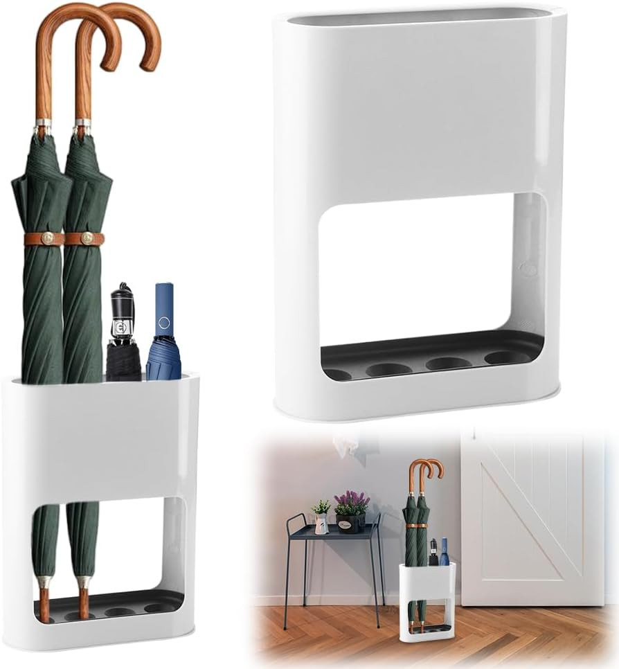 Portaombrelli Smart Rimo - Plastica 4 Slot e Vassoio Rimovibile