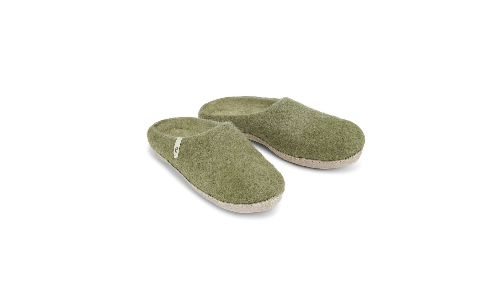 Egos Fieltro Zapatilla sin Cordones Simple De Lana de Oveja Moss Verde
