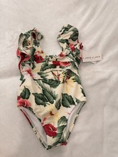 NWT - Janie and Jack Floral Printed one pc Swimsuit Size 4