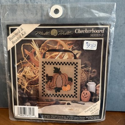 Mill Hill Buttoned & Beaded Kit Checkerboard Series II Pumpkin Patch MHCB27