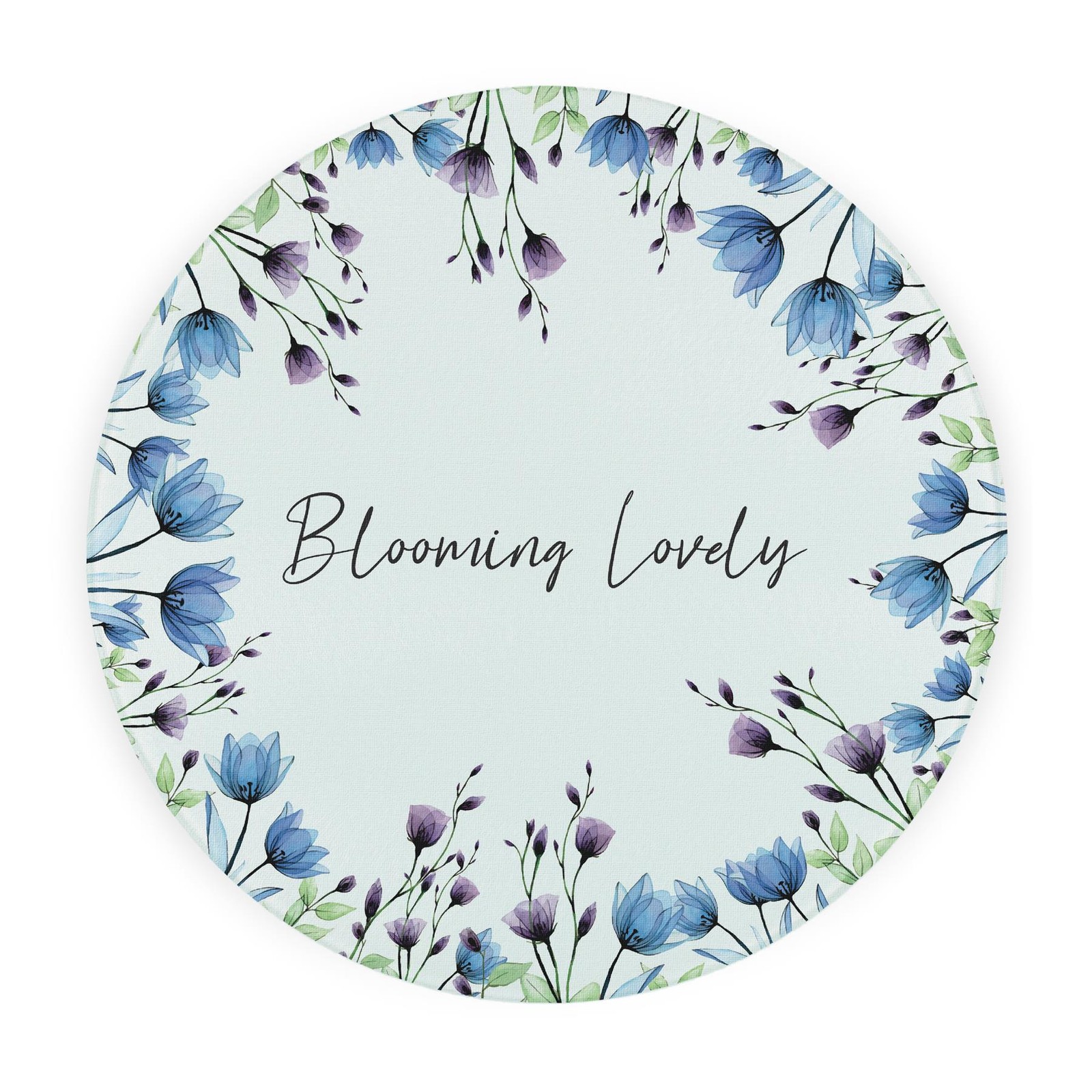 Blooming Lovely Flowers Worktop Protector - Large Circular Textured Glass Trivet