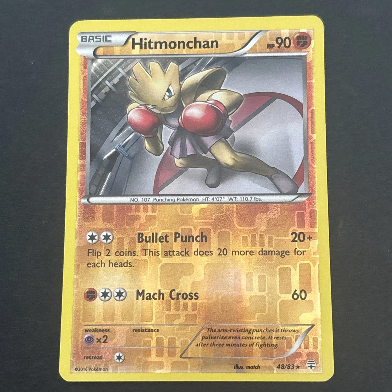 Hitmonchan 48/83 Reverse Holo XY: Generations Rare Pokemon TCG LP 2016