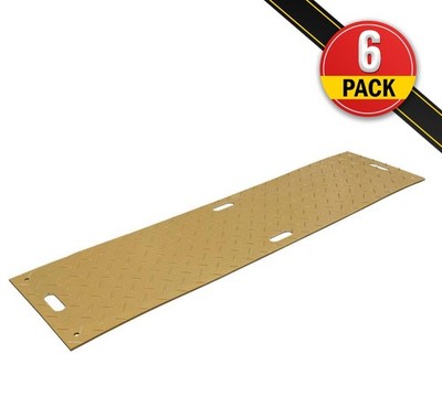 6PK 2' x 4' Ground Protection Mats with Diamond Plated Tread Design 20 Ton Loads